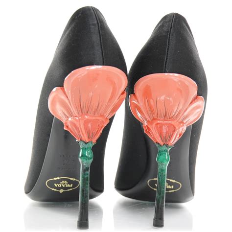 prada flower heel pump|prada boots and pumps.